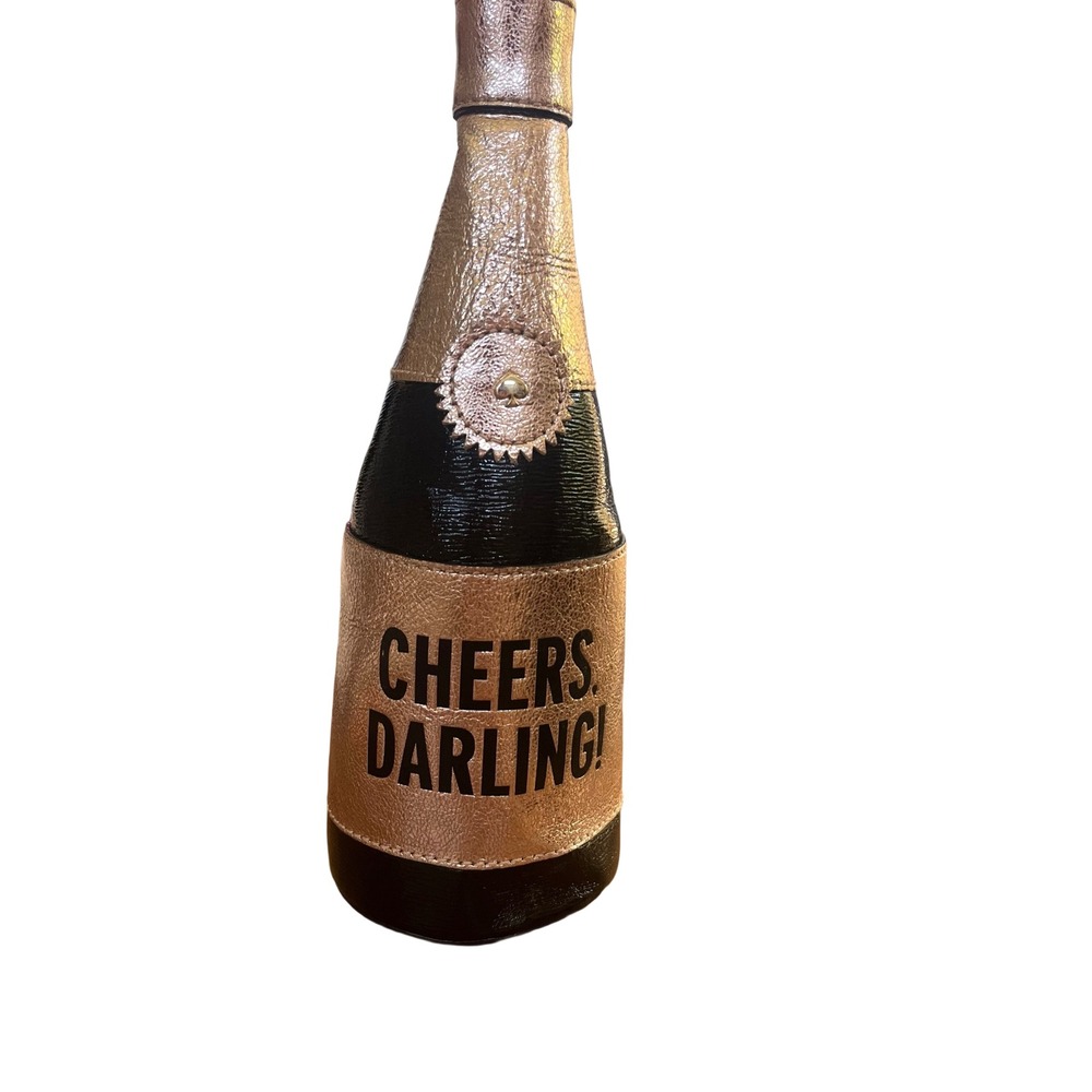 Kate Spade Champagne Bottle Wristlet Women OS Rose Gold Excellent Cheers Darling - Picture 2 of 6